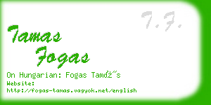 tamas fogas business card